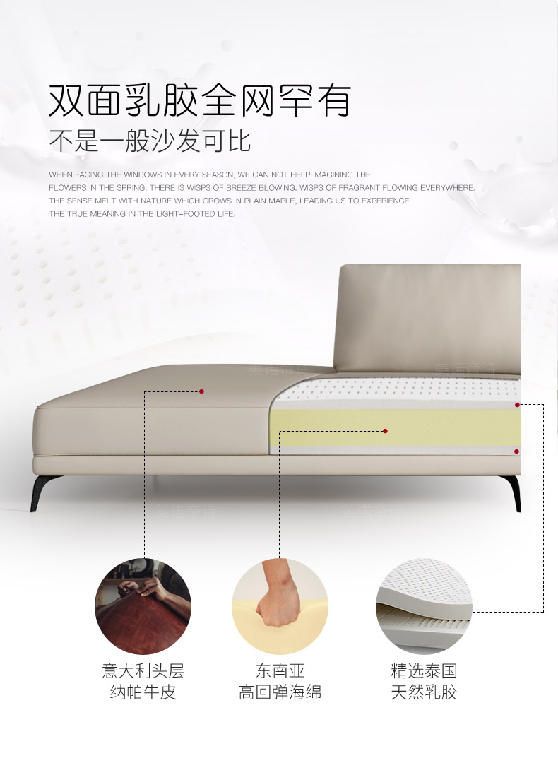 Sofa da nhỏ thơ mộng lớp da đầu tiên hậu hiện đại Hồng Kông phong cách sofa phòng khách sang trọng hiện đại kết hợp tối giản 01 - Ghế sô pha ghế sofa tân cổ điển