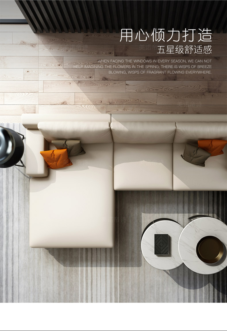 Sofa da nhỏ thơ mộng lớp da đầu tiên hậu hiện đại Hồng Kông phong cách sofa phòng khách sang trọng hiện đại kết hợp tối giản 01 - Ghế sô pha ghế sofa tân cổ điển