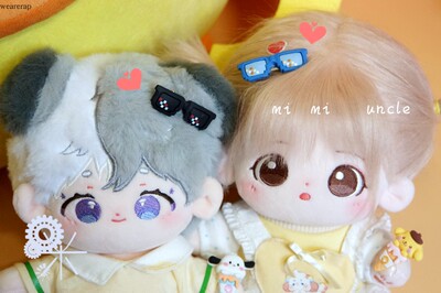 taobao agent Clay, wig, hairgrip, glasses, cotton doll, props with accessories, 20cm