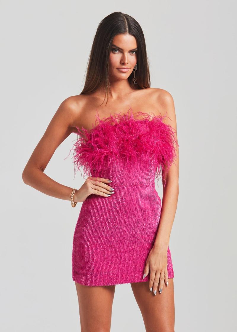 Tube top, elite short nail sequins, white dress, hip-accented