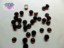  Natural dark pomegranate bare stone round flat plain egg noodles 1 5-4 mm Leixin gemstone direct inlaid jewelry