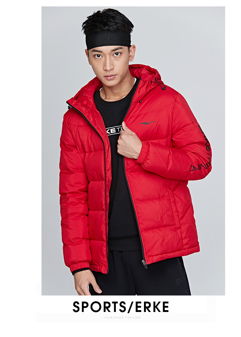Áo khoác nam Hongxing Erke 2019 mùa thu mới cotton phù hợp với ngôi sao đỏ Erke đích thực áo khoác cotton ấm áp nam - Quần áo độn bông thể thao áo phao cho bé trai