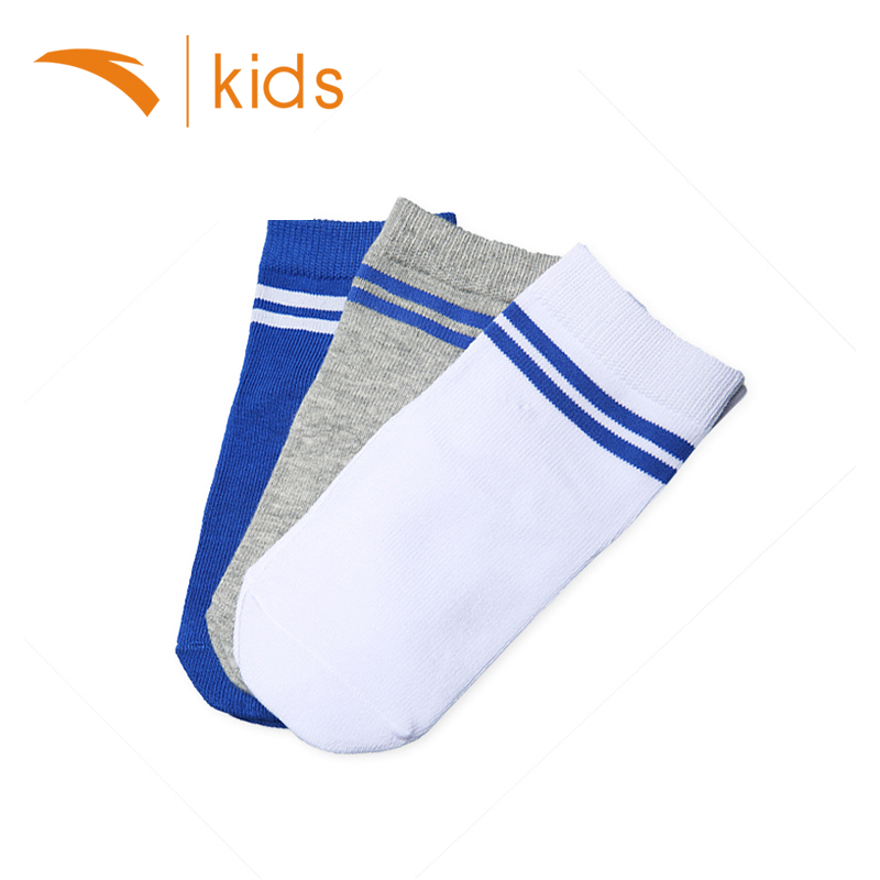 Anta trai Socks trai Socks Summer Trang web chính thức Flagship vừa Childrens ngắn Sock Socks (Ba cặp)