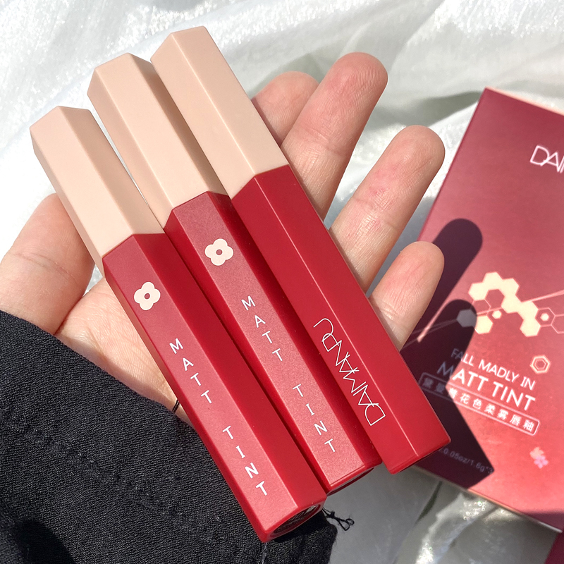 Domestic product lip glaze female student style parity velvet matte matte hawthorn bean paste color lipstick set box niche brand