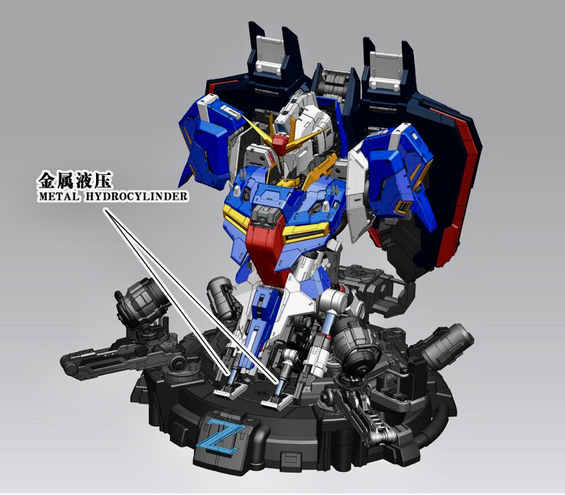 Yihui Z Bust with Full-Body Illumination, Includes Metal Etching Sheet, Metal Hydraulic Pipe Decals, and Bonus Gift