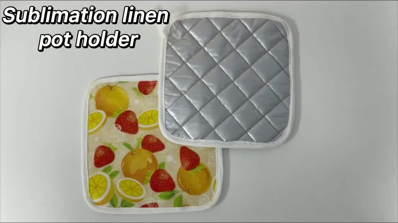 Prosub 8 Inch Linen Sublimation Pot Holder Blank Customized Logo Printing Kitchen Cookware
