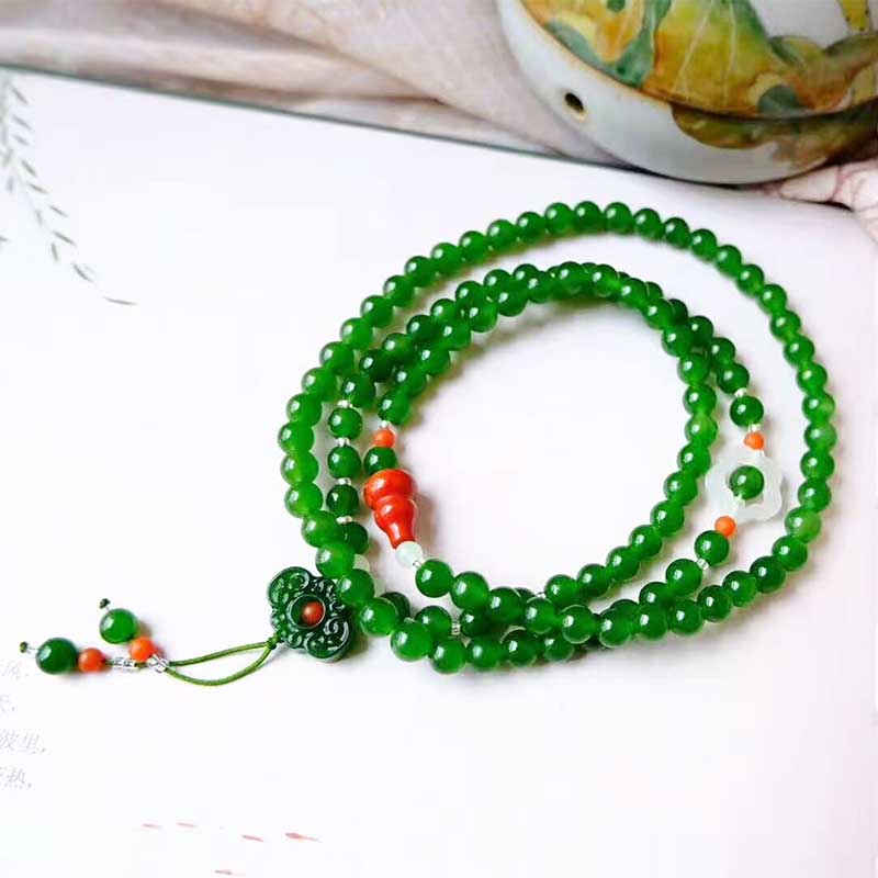 Hetian Jade Jasper ice bottom green sweater chain bracelet natural jade fresh and elegant women