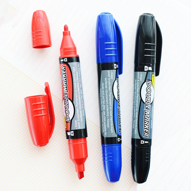 Morning light stationery marker pen Blue red black oily pen is not easy to fade Long-lasting hook line pen big head express mark Office business special meeting note mark graffiti smooth classic color pen