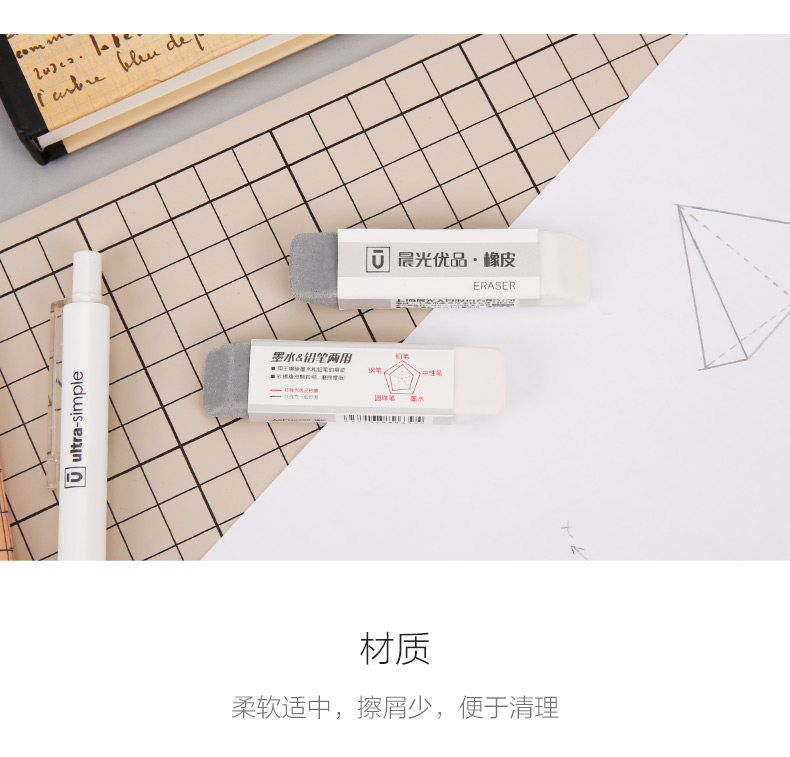 晨光考试绘画优品半砂墨水铅笔两用橡皮6/36块AXPN0722 晨光考试绘画优品半砂墨水铅笔两用橡皮6/36块AXPN0722