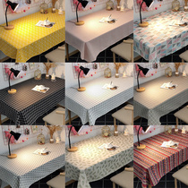 Dining table cloth waterproof and oil-proof disposable anti-hot Nordic rectangular Ah Nordic PVC Net red ins household coffee table tablecloth