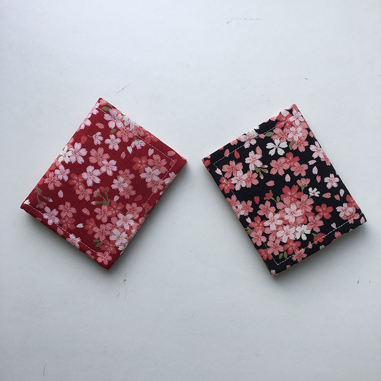 Special Offer Original Japanese-Style Women's Short Handmade Fabric Wallet with Cherry Blossoms in Full Bloom, Vintage Mori Girl Wallet 