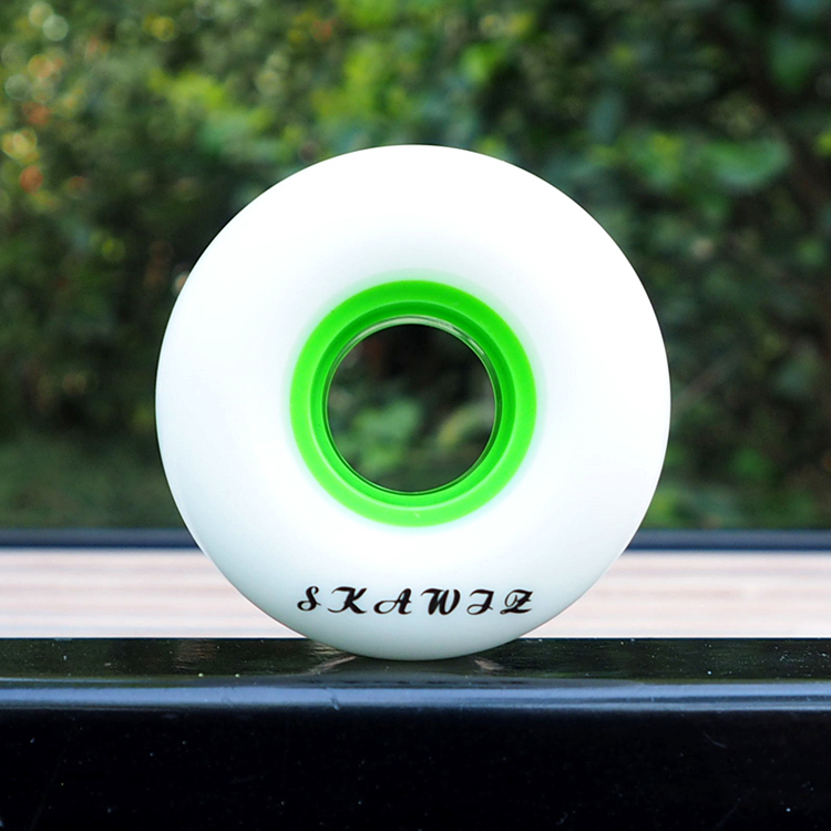 Bàn chải trượt ván mới 54MM đường phố 80A bánh xe nhỏ màu trắng mềm cho bánh xe rocker đôi - Trượt băng / Trượt / Thể thao mạo hiểm xe scooter điện giá rẻ