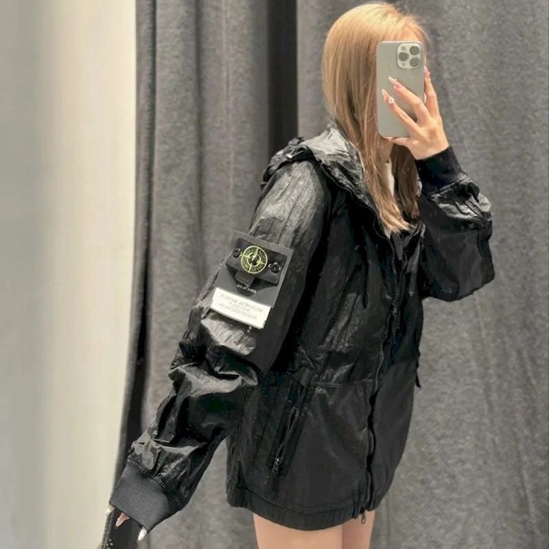 Authentic Stone Island 26Fw Nylon Metal Jacket with Zipper and Hood, Long Sleeves