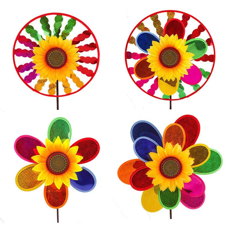 Ground push small gift windmill decoration stall small toy batch windmill hand-held net red children's square big windmill