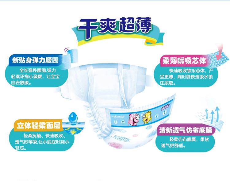 Một chiếc tã Erle khô siêu mỏng cho bé mùa xuân thoáng khí và mùa hè tã Anerle nam và nữ M code 78 viên - Tã / quần Lala / tã giấy tã dán bobby size s