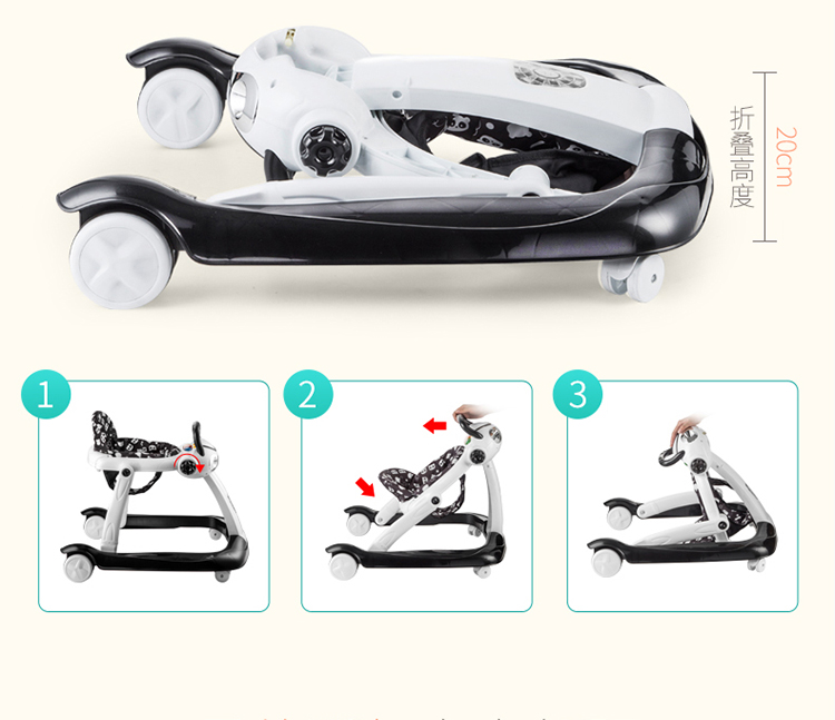 Walker đa chức năng chống rollover 6 7-18 tháng bé nam bé đẩy tay có thể ngồi cô gái con bé xe xe bé tập đi