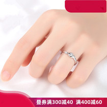 Pure silver ring female fashion simple personal jewelry in the tidal grid red edible ring cold air opening can be adjusted