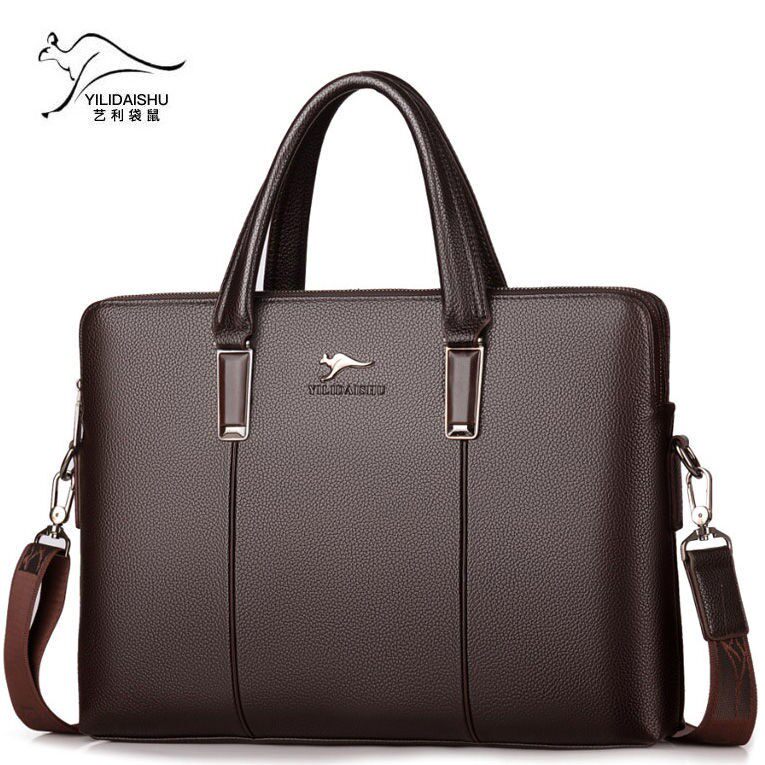 Art Lee Kangaroo Masculine Bag Genuine Leather Business Men's Handbag Single Shoulder Slanted Satchel Crosswalk Briefcase briefcase New