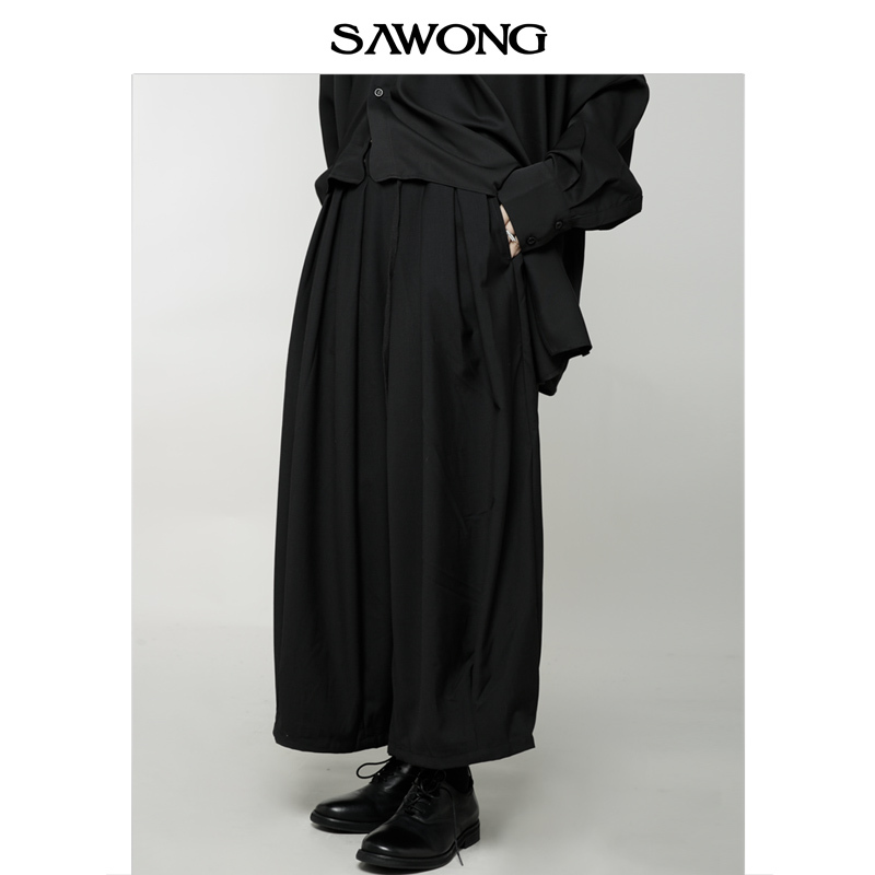 Sawong Original Design Dark Style Japanese Minimalist Yamamoto-Style Wide-Leg Pants Casual All-Season Cropped Pants Sawong Original Design Dark Style Japanese Minimalist Yamamoto-Style Wide-Leg Pants Casual All-Season Cropped Pants