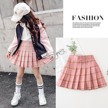 2019 spring new middle and large children Korean plaid skirt girl college style skirt tide