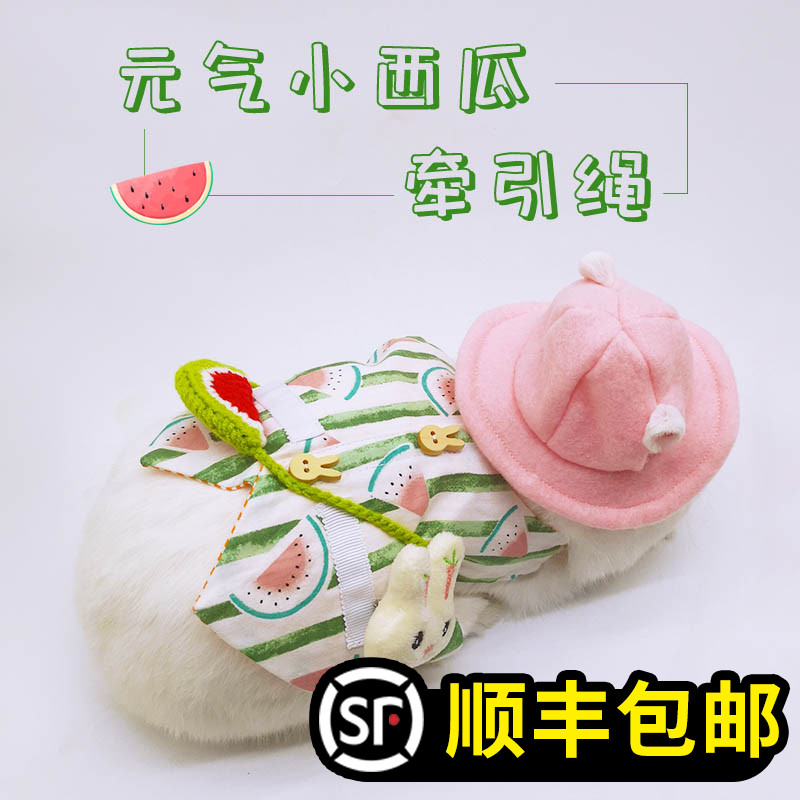 Rabbit Clothes Summer Pet Rabbit Small Walking Rabbit Traction Rope Anti-Escape Vest Style Traction Rope Trappings