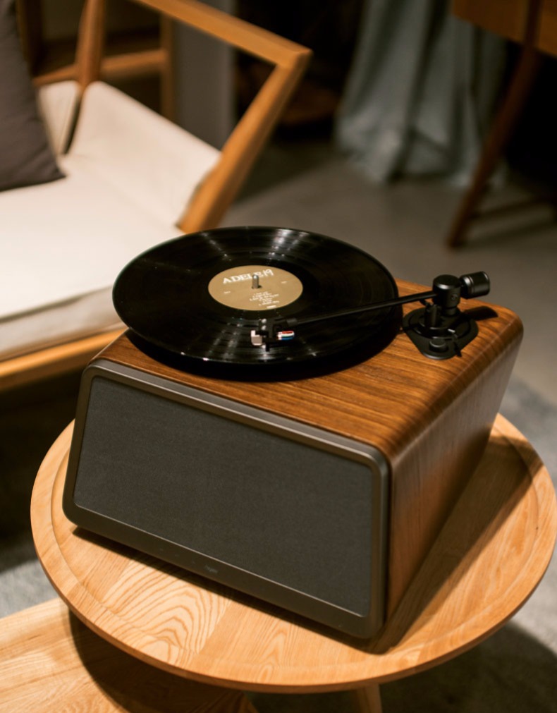 đầu đĩa than teac Player máy ghi âm HYM-Seed gỗ óc chó thông minh Bluetooth âm thanh loa âm nhạc gia đình - Máy hát 	đầu đĩa than mcintosh