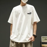 Tide, хлопковая универсальная спортивная футболка с коротким рукавом, свободный крой, круглый воротник