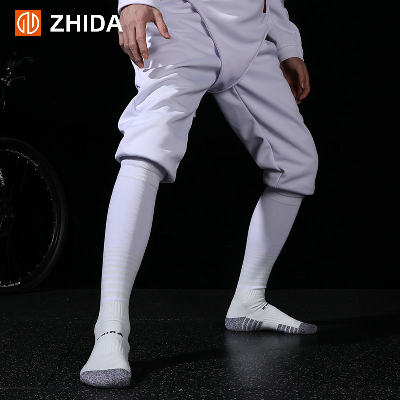 Zhida system for professional children's long cylinder race fencing socks boy adult towel bottom thin section training sports socks-Taobao