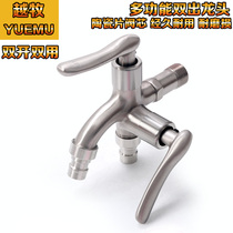 Double-head dual-use faucet multifunctional washing machine mop pool dedicated double water outlet one in and two out