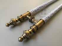 Green flower porcelain solid wood door handle Chinese style glass door handle push-pull aluminum alloy KFC door armrest gate handle