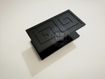 Chinese style back letdown solid wood door handle black square glass door handle kenderki door handrail push Ramen handle