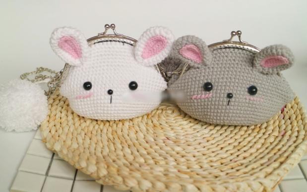 Hair Thread Crochet Knitting 8 5 10 5 12 5cm Rabbit Mouth Gold Bag DIY Tulip Tutorial Material Non Finished Product