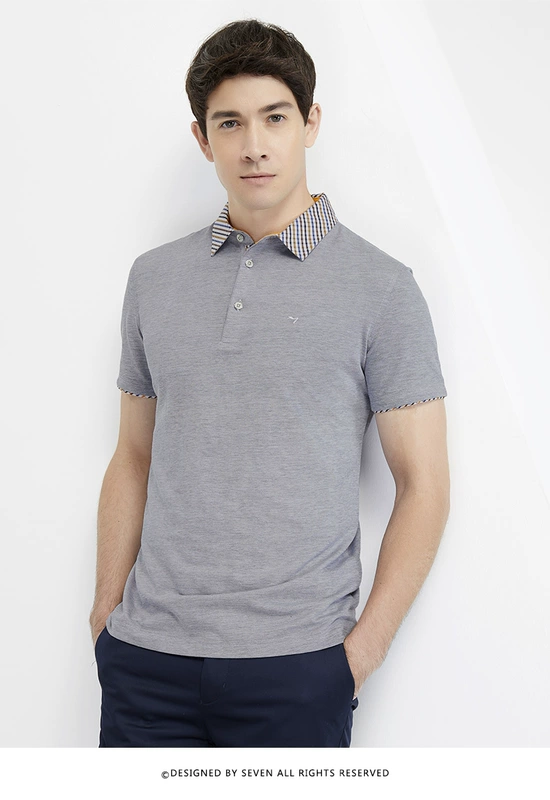 Thương hiệu áo sơ mi nam POLO ve áo ngắn tay áo thun kinh doanh nam thanh lịch Slim 2018 mới áo polo đồng phục