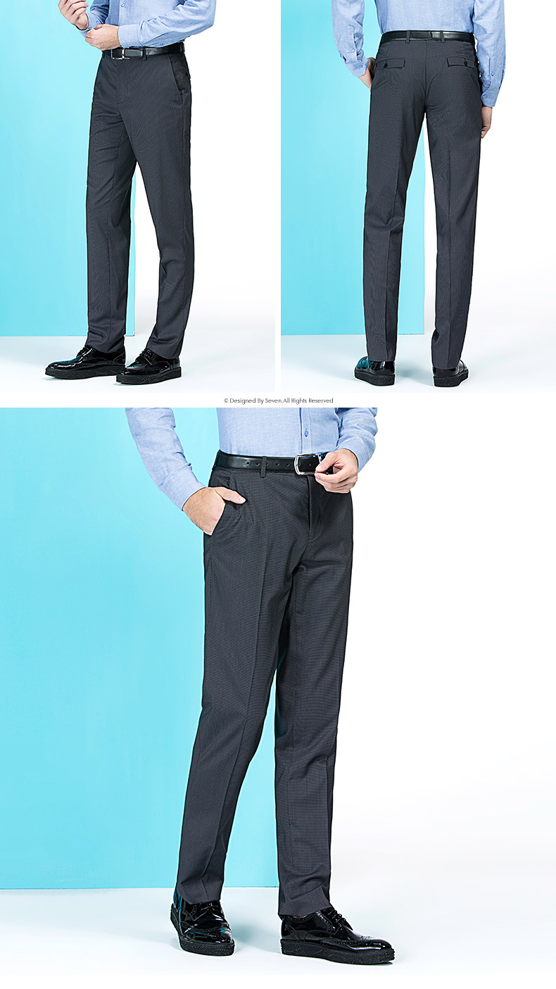 柒 thương hiệu quần mùa xuân và mùa hè của nam giới kinh doanh bình thường quần thẳng phù hợp với quần dài nam quần overalls nam