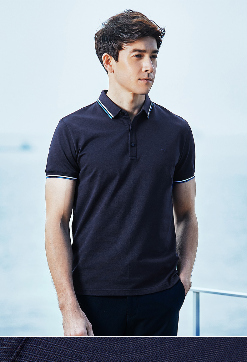 Áo sơ mi nam POLO thương hiệu áo thun ngắn tay thời trang nam thanh lịch giản dị Slim mỏng cổ áo mới 2018 áo phông polo nam