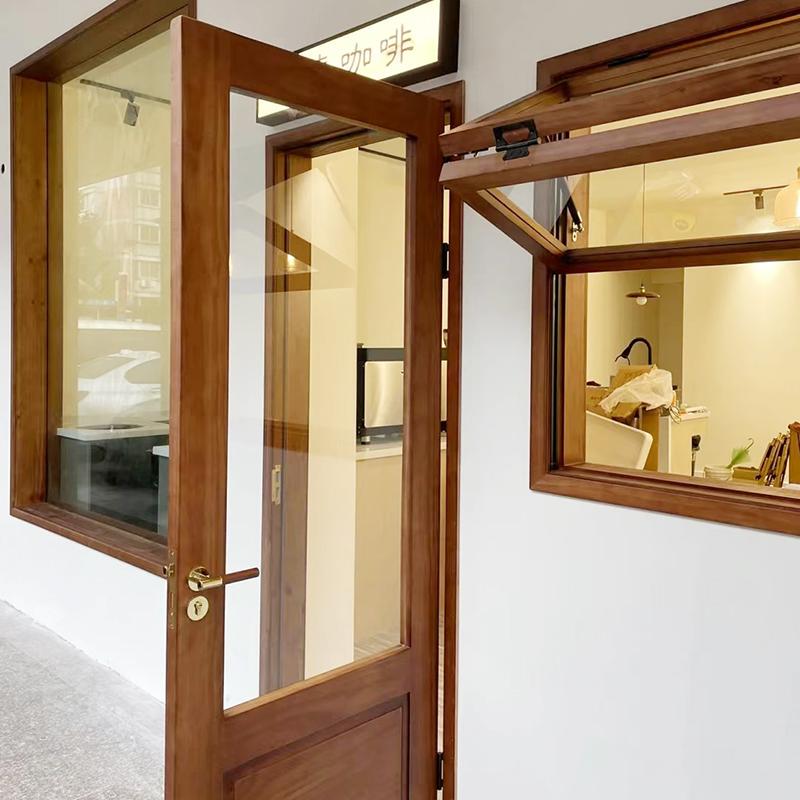 Trendy Store Solid Wood Glass Decorative Door Sliding Folding Door for Cafes, Tea Rooms, Flower Shops, Bubble Tea Shops, Educational Institutions Trendy Store Solid Wood Glass Decorative Door Sliding Folding Door for Cafes, Tea Rooms, Flower Shops, Bubble Tea Shops, Educational Institutions