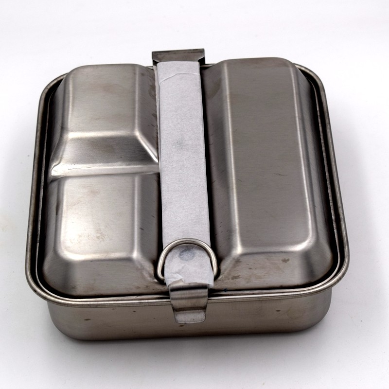 New 304 thickened stainless steel US army lunch box outdoor portable tableware Single soldier equipment German Army lunch box