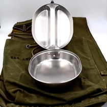 New 304 Deed stainless steel US military lunch box outdoor portable cutlery Single soldier field cooking lunch dinner plate portable