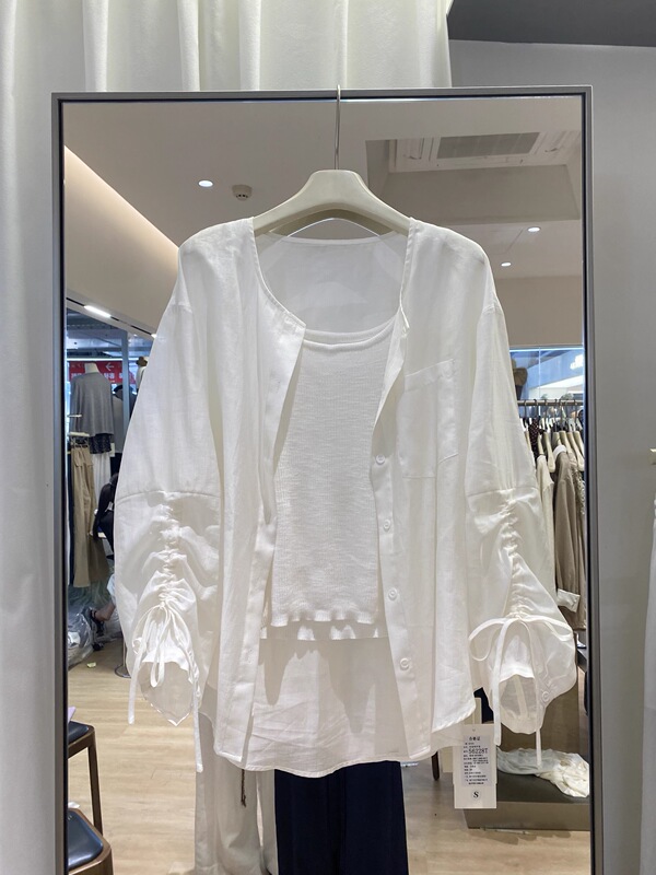 5622 Early Autumn Korean Style Loose Casual Two-Piece Top for Women, Round Neck Drawstring Tie, Elegant Long-Sleeved Tencel Shirt 5622 Early Autumn Korean Style Loose Casual Two-Piece Top for Women, Round Neck Drawstring Tie, Elegant Long-Sleeved Tencel Shirt