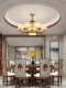 New Chinese-Style Chandelier, Living Room Lamp, Gold Bronze Color, Dining Room Private Room, Tea Room, Villa, Self-Built House, Main Lighting Fixtures