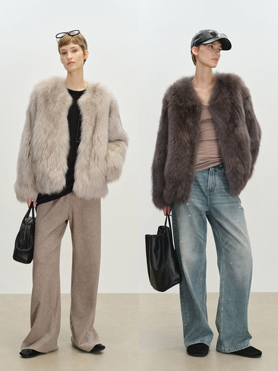 MSBEAST Finland imported full fur fox fur triangle collar fur jacket for women in winter丨Wabisabi North Island