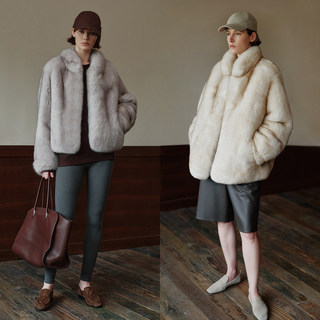 Msbeast Precious Little Fox Two-Tone Gradient Fox Fur Coat Long/Short | Finland Snowland