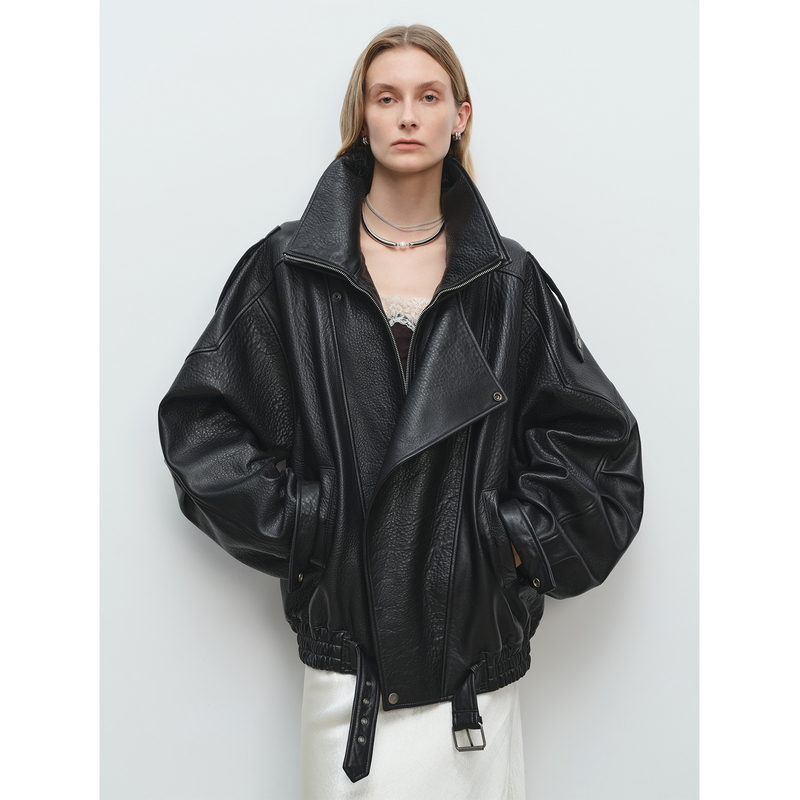 Msbeast Heavy-Duty Y*L Style British Imported Lambskin Double-Layer Collar Lamb Leg Sleeve Leather Jacket | Punk Diary
