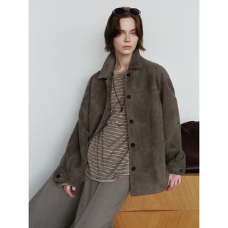 Msbeast m1u homologous imported matte plush lambskin lapel silhouette jacket丨film leather jacket