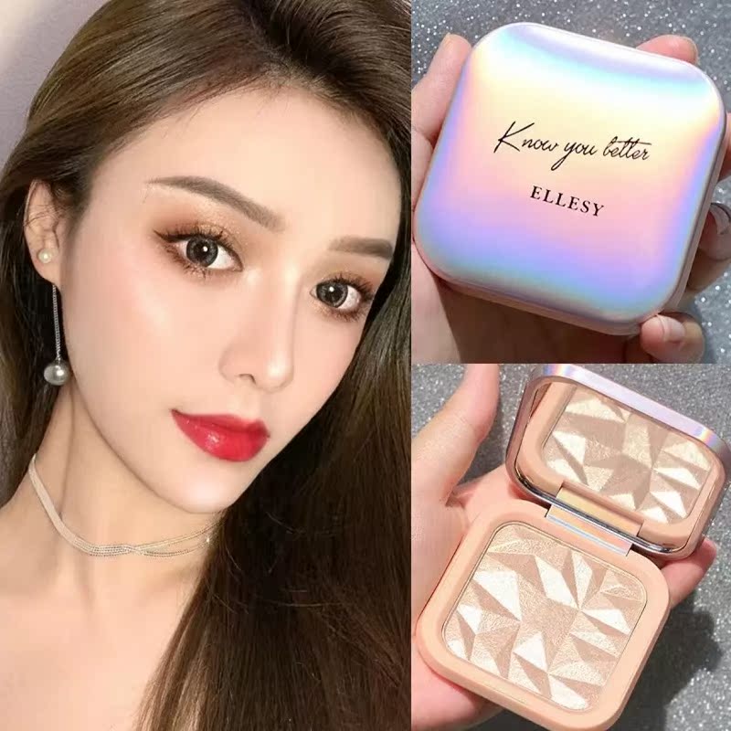 Esther's high-gloss powder cake repair volume glitter powder mashed potatoes naturally does not show pores brightens the fairy ginger champagne gold