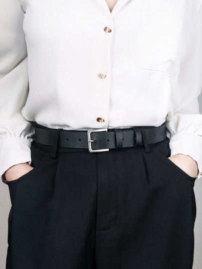 Women's Genuine Leather Belt, Top Layer Cowhide, Trendy Black Versatile Women's Belt, Vintage Internet Celebrity Hot-Selling Wide Belt