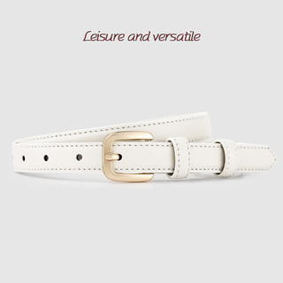 White Genuine Leather Women's Belt 2025 New Style Simple Versatile Korean Fashion Belt First Layer Cowhide Jeans Belt