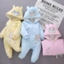 Em bé sơ sinh dày jumpsuit mùa thu và mùa đông nam nữ quần áo dày ấm ấm cộng với áo khoác cotton mỏng áo khoác cotton áo liền quần cho bé chính hãng