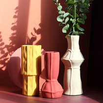 Wind Reciting Art Creativity Morandi Colorful ceramic Nordic vase swing pieces Living room Decorative Boilerplate Room Furnishing