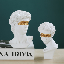 Wind Reciting Black Gold Platinum Mask Resin Plaster head David small Methodist sketch Sculpture Decorative soft-fit swing piece